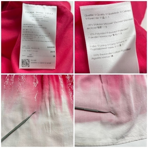 ESCADA Sport Pink & White Painted Ombré Sleeveless Tank Top Sporty A-Line Dress - Picture 14 of 14